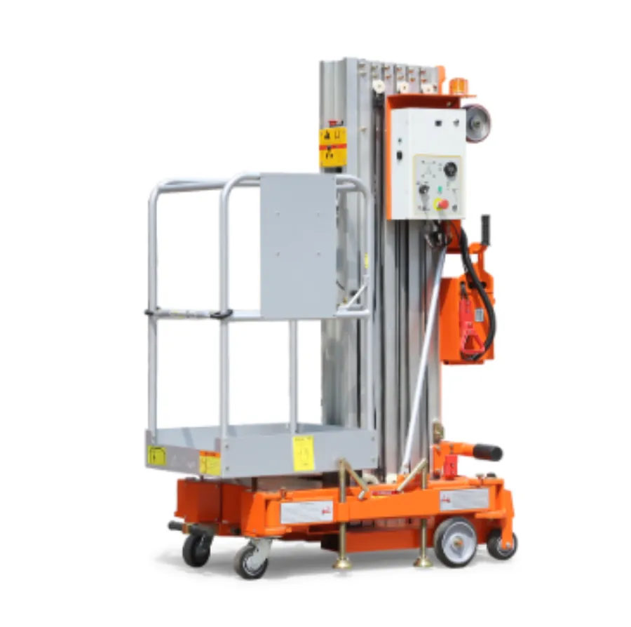 Push around single mast lift